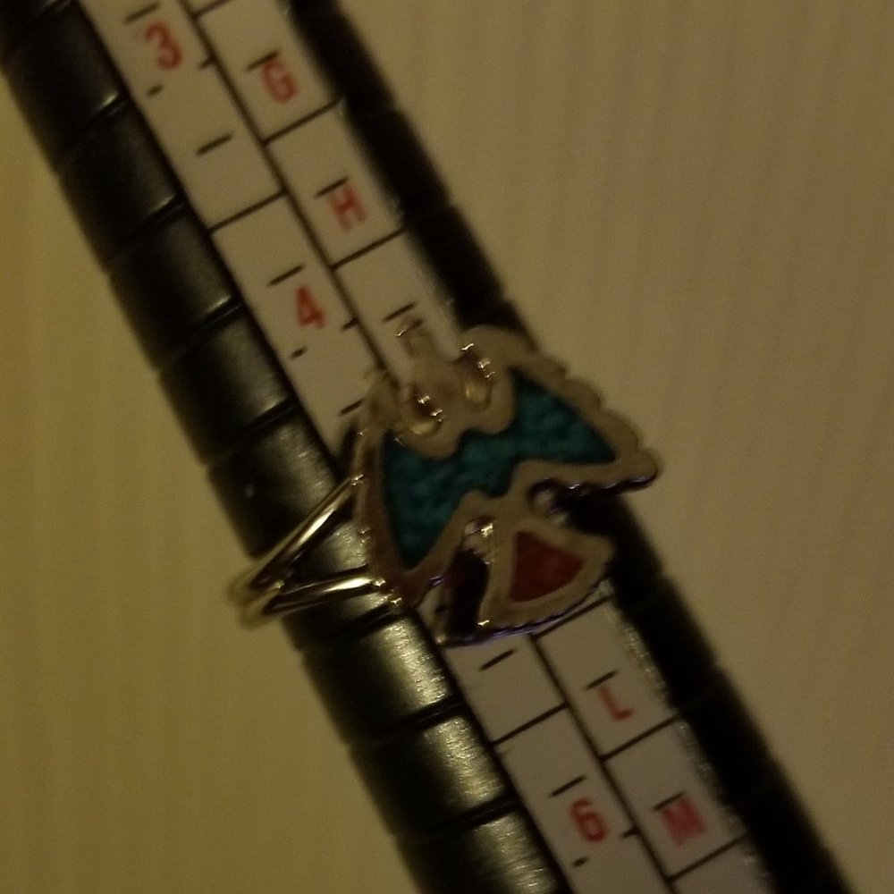 Vintage Silver Eagle Turquoise Ring - image 6